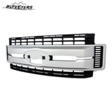 BUFEETERS Front Bumper Upper Grille Fit For 2017 2018 2019 F-250 F-350 Super Duty,XL Style,UX Ingot Silver&Matte Black