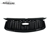 BUFEETERS  Front Bumper Upper Grille Fit For 2022 2023 INFINITI QX60,Mesh Style,Gloss Black