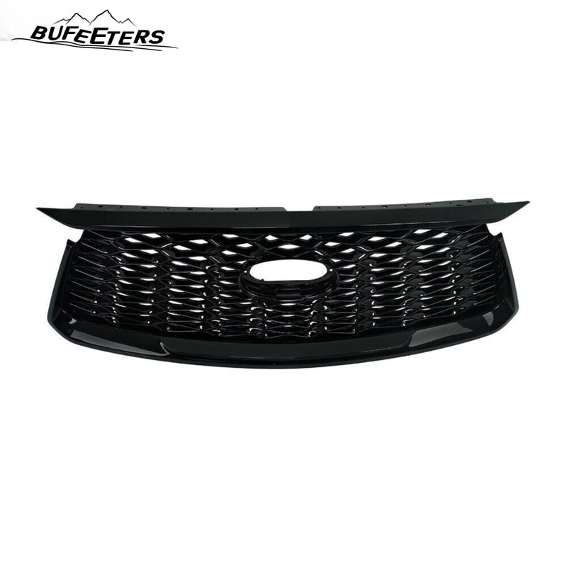 BUFEETERS  Front Bumper Upper Grille Fit For 2022 2023 INFINITI QX60,Mesh Style,Gloss Black