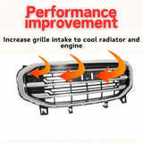 BUFEETERS Front Bumper Upper Grille Grill Fit For 2018 2019 2020 2021 GMC Terrain,Black & Chrome