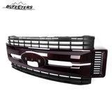 BUFEETERS Front Bumper Upper Grille Fit For 2017 2018 2019 F-250 F-350 F-450 F-550 Super Duty,XL Style,Magma Red&Matte Black