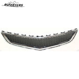 BUFEETERS  Front Bumper Upper Lower Grille Kit Fit For 2009 2010 2011 2012 Chevy Chevrolet Traverse,Honeycomb Style,Chrome Shell w/ Black Insert