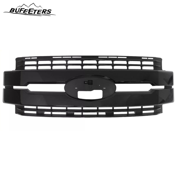 BUFEETERS Front Bumper Upper Grille Fit For 2017 2018 2019 F-250 F-350 F-450 F-550 Super Duty,Lariat Style,Gloss Black
