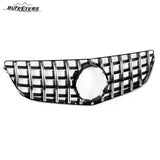 BUFEETERS   Front Bumper Upper Grille Fit For 2014 2015 2016 2017 Mercedes Benz E-CLASS C207 W207 Coupe,GTR Style,Chrome&Black