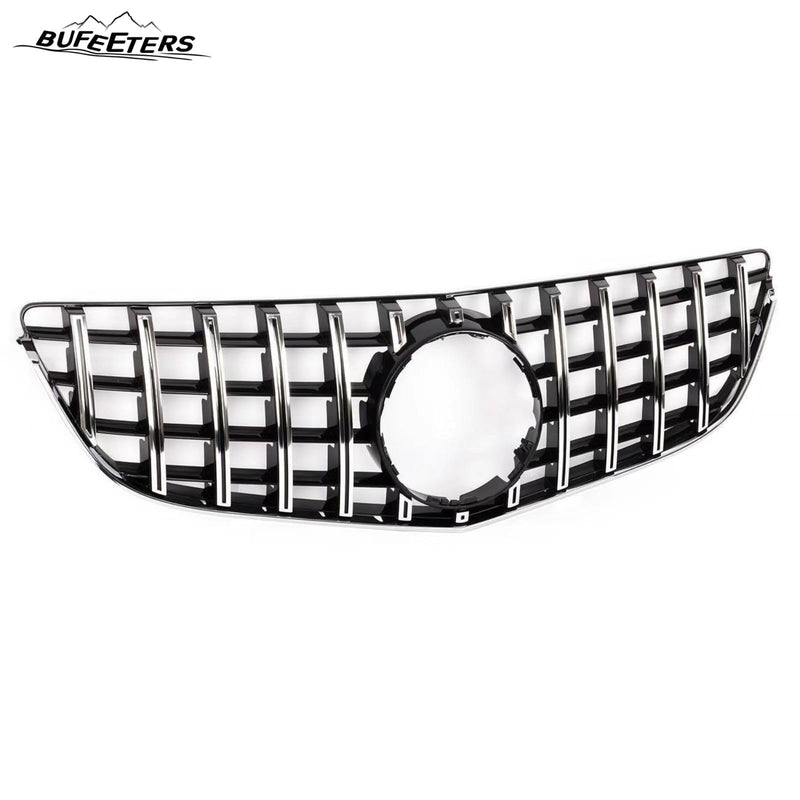 BUFEETERS   Front Bumper Upper Grille Fit For 2014 2015 2016 2017 Mercedes Benz E-CLASS C207 W207 Coupe,GTR Style,Chrome&Black