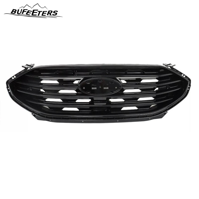 BUFEETERS  Front Bumper Upper Grille Cover W/o Camero Hole Fit For 2019 2020 2021 2022  Ford Edge SE SEL,Mesh Style,Gloss Black