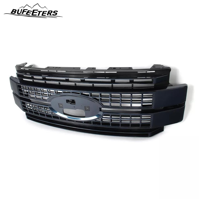 BUFEETERS Front Bumper Upper Grille Fit For 2017 2018 2019 F-250 F-350 F-450 F-550 Super Duty,Platinum Style,N1 Blue Jeans&Matte Black
