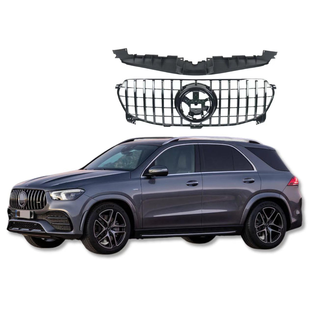 BUFEETERS  Front Bumper Upper Grill Fit For 2020 2021 2022 2023 Mercedes W167 GLE-CLASS Standard,GT/Panamericana Style,Gloss Black