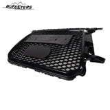 BUFEETERS  Front Bumper Mesh Honeycomb Sport Hex Grille Fit For 2013 2014 2015 2016 2017 Audi Q5 SQ5,RSQ5 Style,Gloss Black