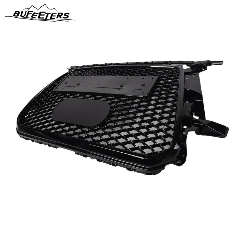BUFEETERS  Front Bumper Mesh Honeycomb Sport Hex Grille Fit For 2013 2014 2015 2016 2017 Audi Q5 SQ5,RSQ5 Style,Gloss Black