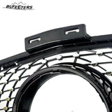 BUFEETERS   Front Bumper Upper Grille W/o Camera Hole Fit For 2012 2013 2014 2015 Benz W166 ML-Class Facelift,Diamond Style,Gloss Black