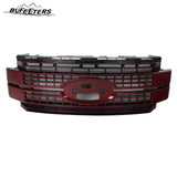 BUFEETERS Front Bumper Upper Grille Fit For 2017 2018 2019 F-250 F-350 F-450 F-550 Super Duty,Platinum Style,RR Ruby Red&Matte Black