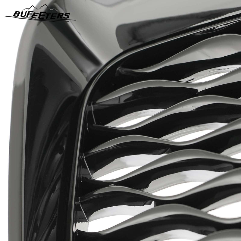 BUFEETERS  Front Bumper Upper Grille Fit For 2016 2017 2018 2019 2020 INFINITI QX60,Mesh Style,Gloss Black
