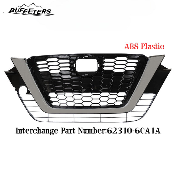 BUFEETERS  New Front Bumper Upper Grille Assembly Fit For 2019 2020 2021 Nissan Altima,Honeycomb Style,Chrome&Black