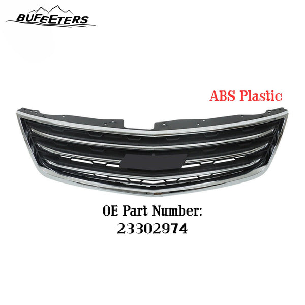 BUFEETERS  Front Bumper Upper Grille Fit For 2013 2014 2015 2016 2017 Chevy Chevrolet Traverse LS LT,
Mesh Style,Chrome&Black