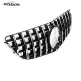BUFEETERS   Front Bumper Upper Grille Fit For 2014 2015 2016 2017 Mercedes Benz E-CLASS C207 W207 Coupe,GTR Style,Chrome&Black