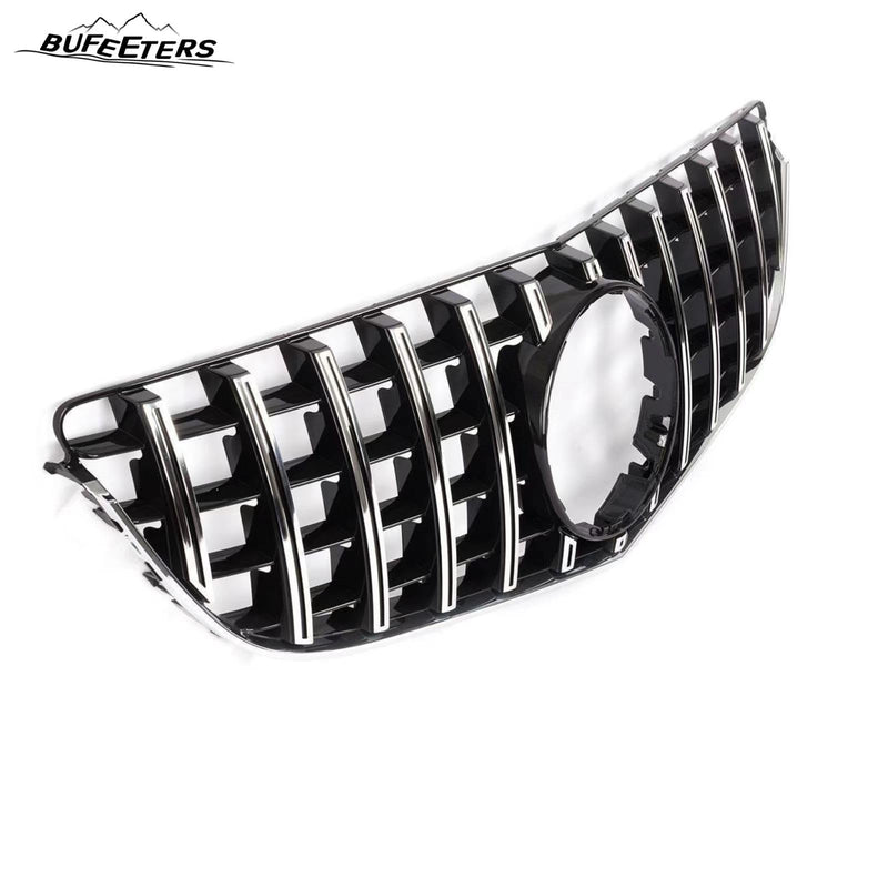 BUFEETERS   Front Bumper Upper Grille Fit For 2014 2015 2016 2017 Mercedes Benz E-CLASS C207 W207 Coupe,GTR Style,Chrome&Black