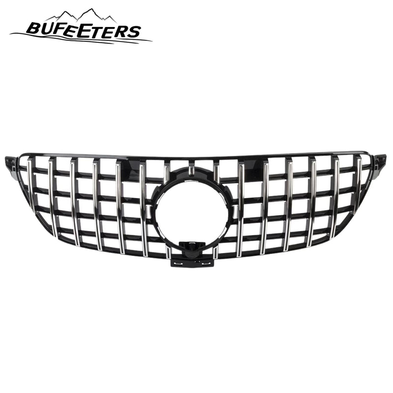 BUFEETERS Front Bumper Upper Grille W/Camera Hole Fit For 2016 2017 2018 2019 Mercedes Benz C292 GLE-CLASS Coupe,GT/Panamericana Style,Chrome&Black