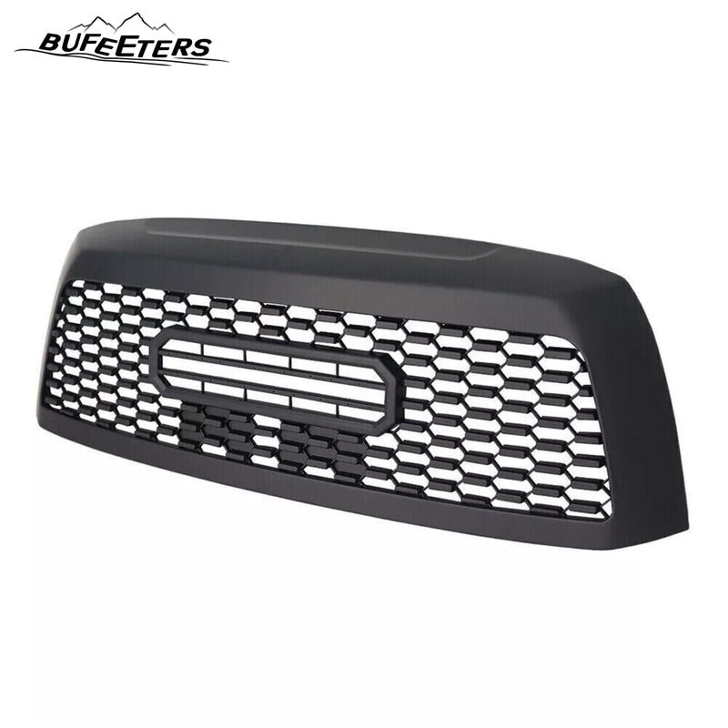 BUFEETERS Front Bumper Upper Grille w/LED Lights Fit For 2010 2011 2012 2013 2014 2015 2016 2017 2018 Toyota Sequoia,Mesh Style,Matte Black
