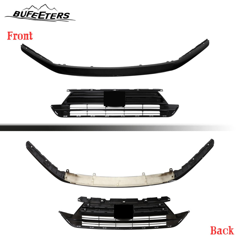 BUFEETERS Front Bumper Upper Grille With Trim Fit For 2021 2022 2023 Honda Odyssey,Factory Style,Gloss Black