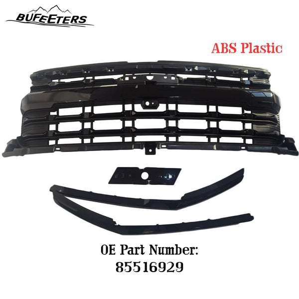 BUFEETERS Front Bumper Upper Grille Fit For 2022 2023 2024 Chevy Silverado 1500,Horizontal Billet Style,Gloss Black