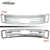 BUFEETERS Front Bumper Upper Grille Overlay Grill Covers Fit For 2017 2018 2019 F-250 F-350 F-450 F-550 Super Duty XLT&XL,Factory Style,Chrome&Silver