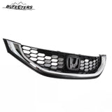 BUFEETERS  11PCS Front Grille Foglight&Bezels&Brackets Set Fit For 2013 2014 2015 Honda Civic Sedan,Factory Style,Chrome&Black