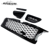 BUFEETERS  Front Grille Pair Air Side Vents Fit For 2006 2007 2008 2009 Range Rover Sport,Honeycomb Style,Gloss Black