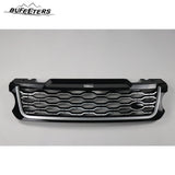 BUFEETERS  Front Bumper Upper Grille Fit For 2014 2015 2016 2017 Land Rover Range Rover Sport L494,Honeycomb Style,Black&sliver
