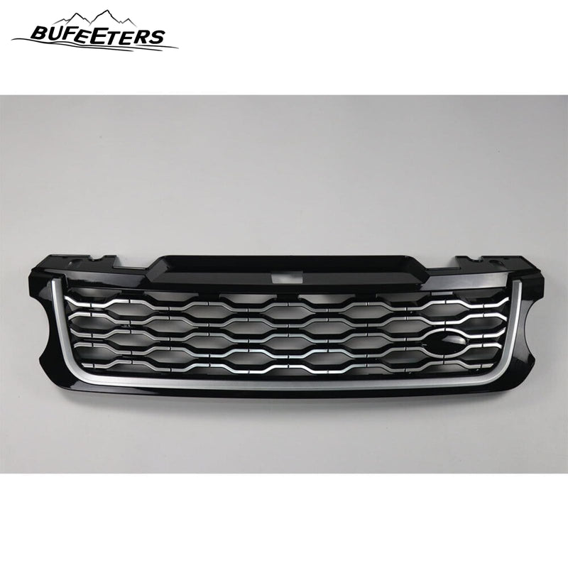 BUFEETERS  Front Bumper Upper Grille Fit For 2014 2015 2016 2017 Land Rover Range Rover Sport L494,Honeycomb Style,Black&sliver