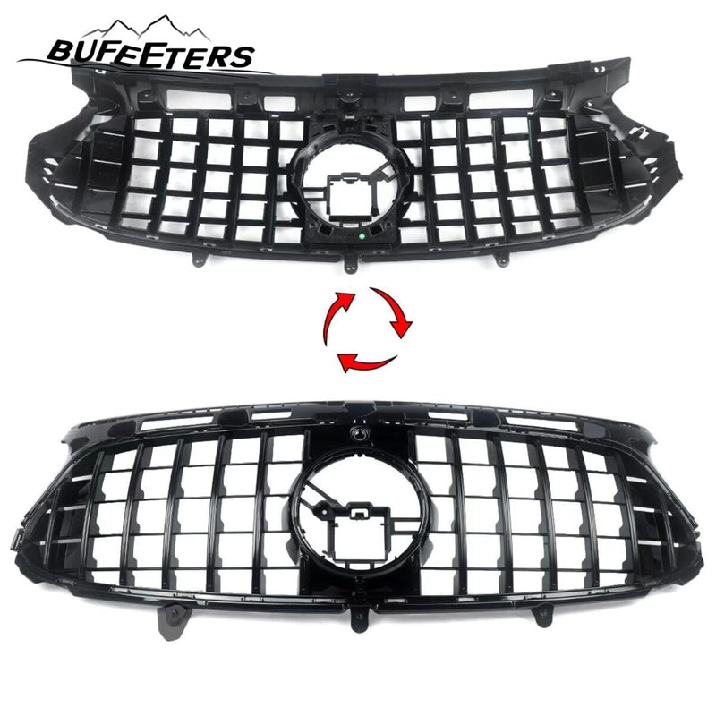 BUFEETERS Front Bumper Upper Grille Fit For 2020 2021 2022 2023 Benz H247 GLA35 GLA45 AMG Deluxe,GTR Style,Gloss Black