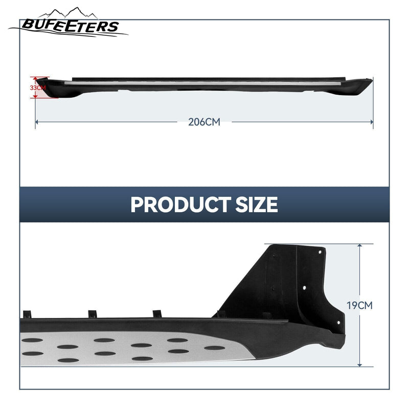 BUFEETERS  Side Step Running Board Nerf Bar Fit For 2011 2012 2013 2014 2015 2016 2017 2018 2019 2020 2021 Jeep Grand Cherokee ,Black&Silver
