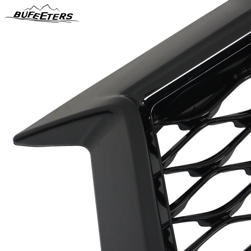 BUFEETERS  Front Upper Grille  W/Camera Hole  Fit For 2019 2020 2021 2022 2023 INFINITI QX50,Gloss Black