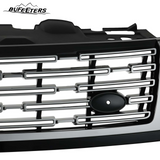 BUFEETERS Front Bumper Upper Grille Fit For 2023 2024 Land Rover Range Rover Vogue L405,Mesh Style,Chrome&Black