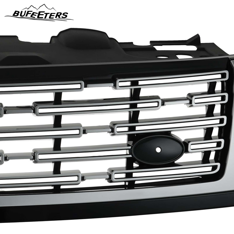 BUFEETERS Front Bumper Upper Grille Fit For 2023 2024 Land Rover Range Rover Vogue L405,Mesh Style,Chrome&Black