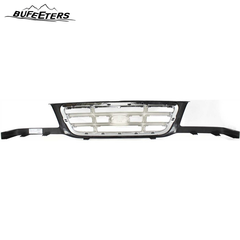 Front Bumper Upper Grille Fit For 2001 2002 2003 Ford Ranger,Mesh Style,Chrome&Black