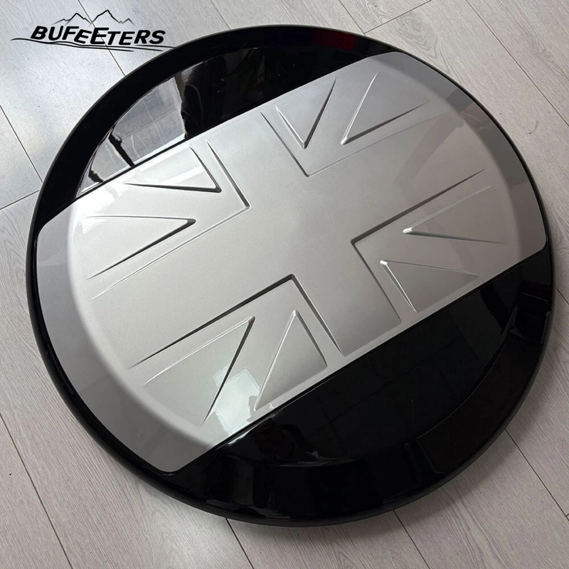 BUFEETERS Rear Spare Tire Cover Fit For 2020 2021 2022 2023 2024 2025 Land Rover Defender 90/110/130 Wheel Cover,Eiger Grey&Gloss Black