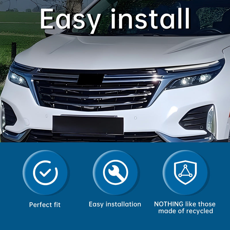 Front Bumper Upper Grill Grille Fit For 2022 2023 Chevy Equinox Black W/Chrome Trim Heat Corrosion Impact Resistant Silver + Black Accessories
