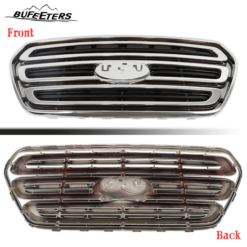 BUFEETERS Front Bumper Grille Fit For 2015 2016 2017 2018 2019 Ford Transit 150 250 350,Horizontal Billet Style,Chrome&Black