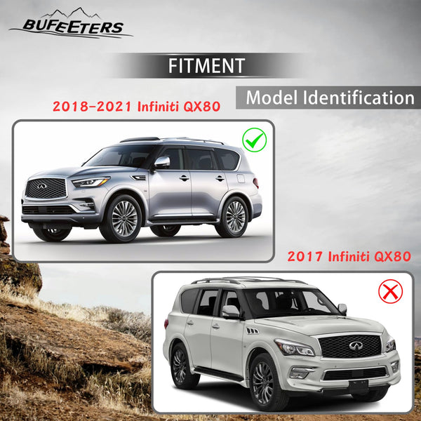 BUFEETERS  Front Upper Grille Assembly W/ Camera Hole Fit For 2018 2019 2020 2021 Infiniti QX80,Honeycomb  
 Style,Chrome&Black