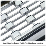 BUFEETERS Front Bumper Upper Chrome Grille Fit For 2016 2017 2018 GMC Sierra 1500,Denali Style,Chrome&Silver