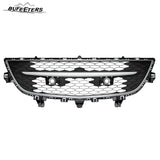 BUFEETERS  Front Bumper Lower Grille with Chrome Surround Center Molding Fit For 2010 2011 2012 Mazda CX-9,Black+Dark Gray+Chrome