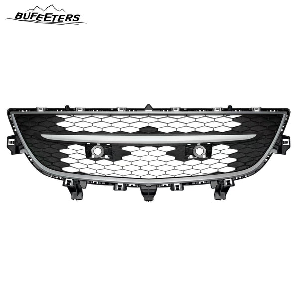 BUFEETERS  Front Bumper Lower Grille with Chrome Surround Center Molding Fit For 2010 2011 2012 Mazda CX-9,Black+Dark Gray+Chrome
