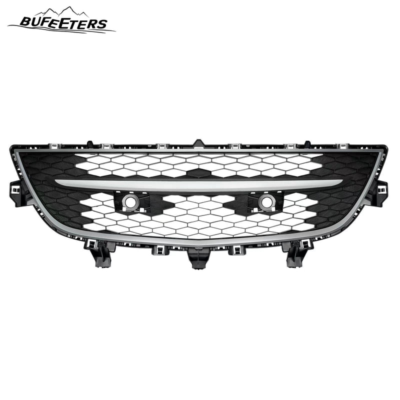 BUFEETERS  Front Bumper Lower Grille with Chrome Surround Center Molding Fit For 2010 2011 2012 Mazda CX-9,Black+Dark Gray+Chrome