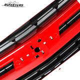 BUFEETERS Front Bumper Upper Grille Fit For 2019 2020 2021 Chevy Silverado 1500,LT Style/Horizontal Billet Style,WA130X Red Hot&Matte Black