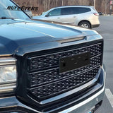 BUFEETERS Front Bumper Upper Grille Fit For 2016 2017 2018 GMC Sierra 1500,Denali Style,Gloss Black