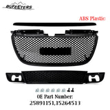 BUFEETERS Front Upper Lower Grille Hood Molding Trim Fit For 2007 2008 2009 2010 2011 2012 2013 2014 GMC Yukon/Yukon XL,Denali Style,Gloss Black