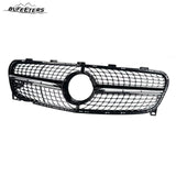 BUFEETERS  Front Bumper Upper Grille Fit For 2018 2019 2020 Mercedes Benz GLA-Class X156,Diamond Style,Silver