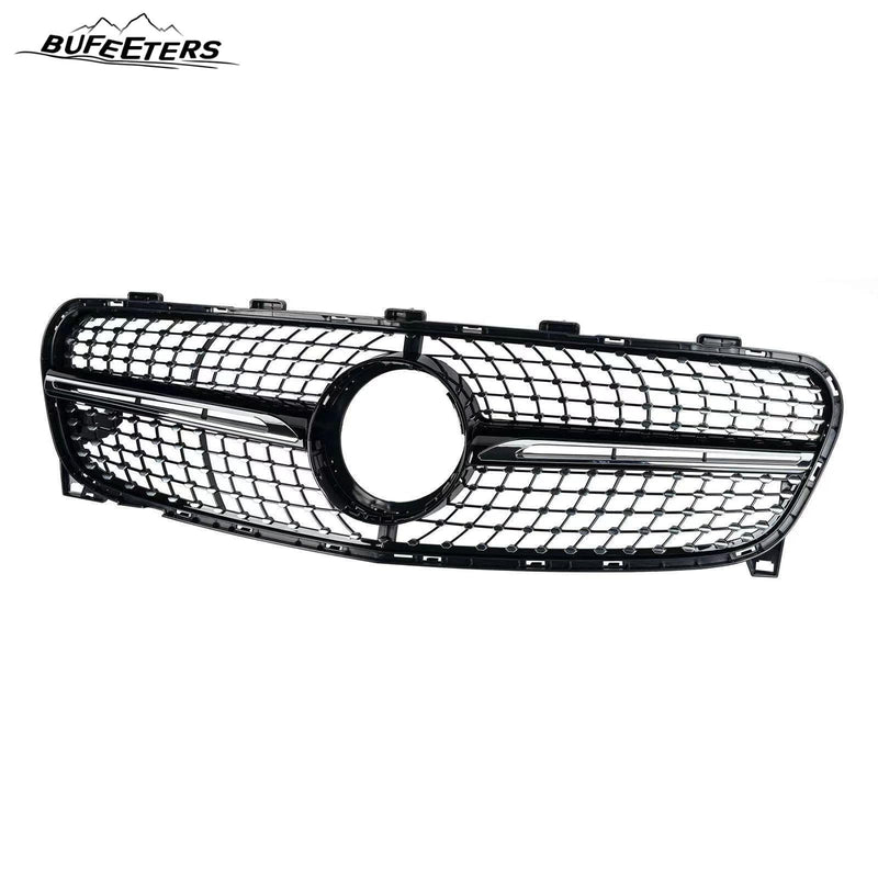 BUFEETERS  Front Bumper Upper Grille Fit For 2018 2019 2020 Mercedes Benz GLA-Class X156,Diamond Style,Silver