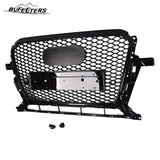 BUFEETERS  Front Bumper Mesh Honeycomb Sport Hex Grille Fit For 2013 2014 2015 2016 2017 Audi Q5 SQ5,RSQ5 Style,Gloss Black